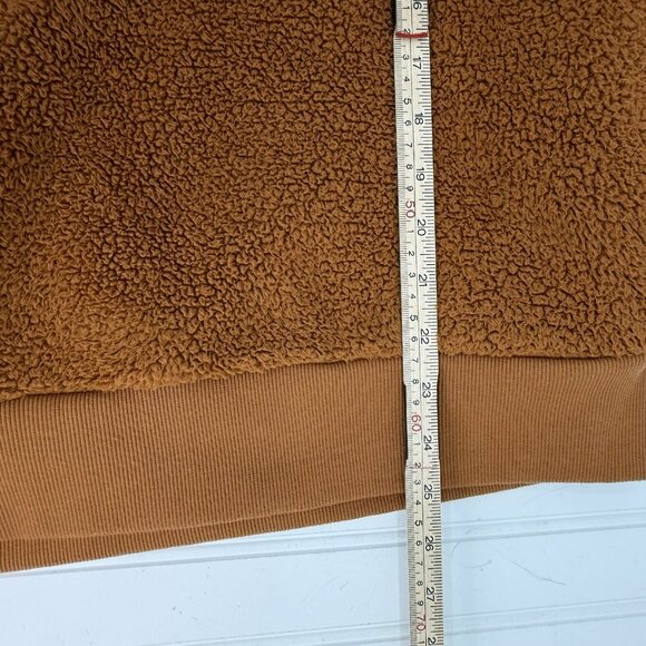 Athleta‎ Tugga Sherpa Hoodie Cattail Brown Women's Size Medium Athletic Gym - Picture 5 of 6